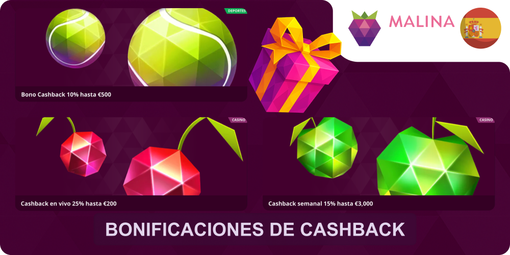 Cashback semanal Malina Casino jugadores