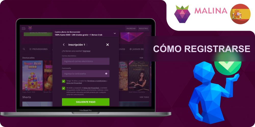 Guía de registro Malina Casino
