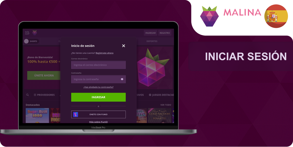 Inicio de sesión Malina Casino