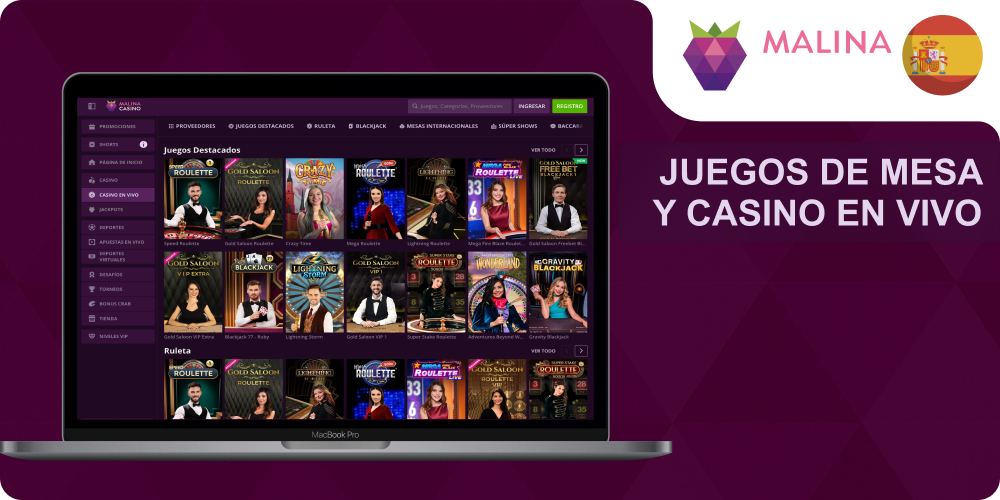 Juegos en línea en Malina Casino