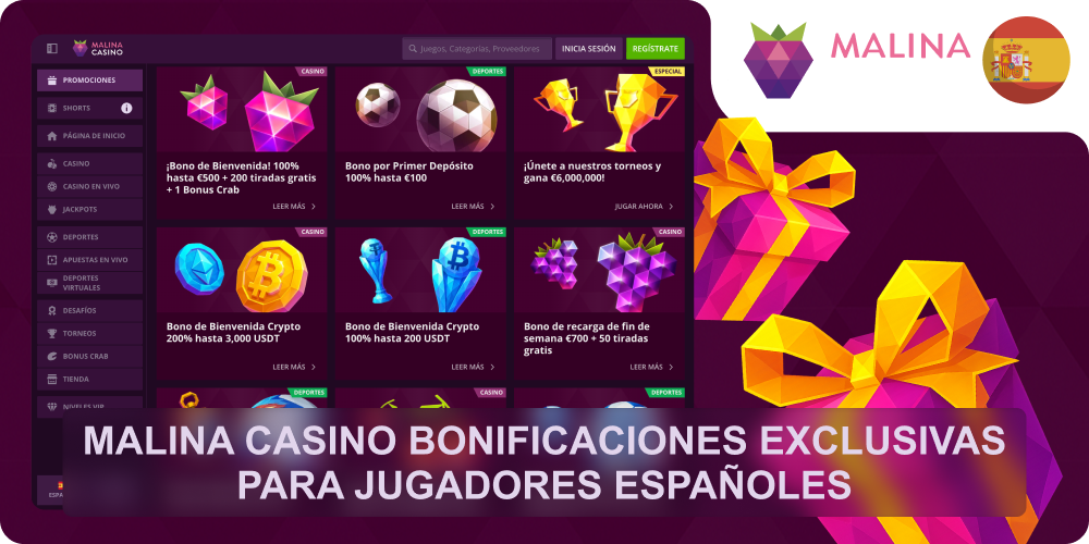 Bonos exclusivos Malina Casino España