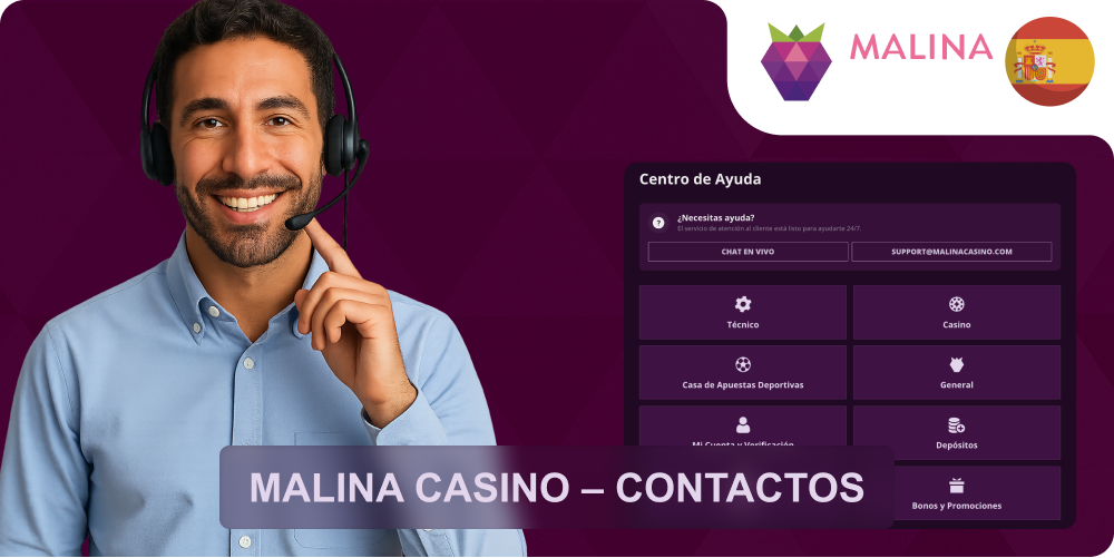 Opciones de contacto Malina Casino