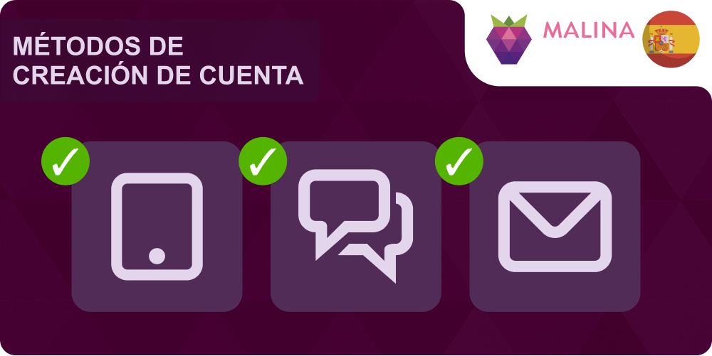 Métodos de registro Malina Casino