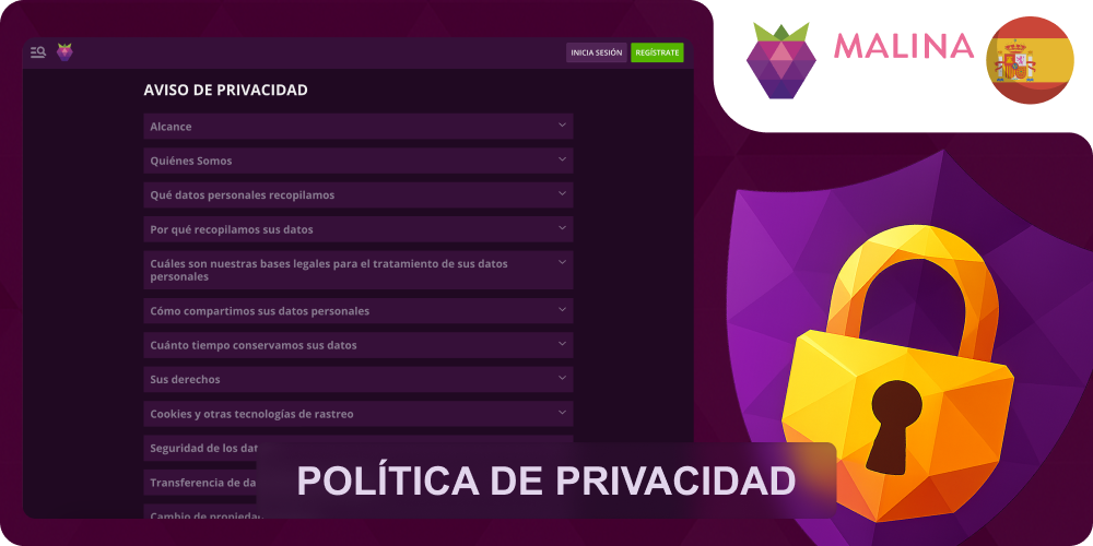 Privacidad y datos en Malina Casino