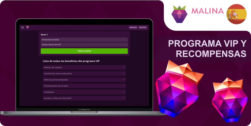 Información sobre el programa VIP del Casino Malina