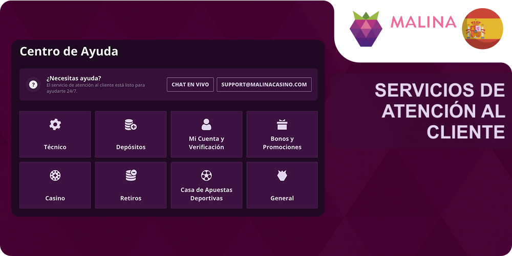 Atención al cliente del Casino Malina
